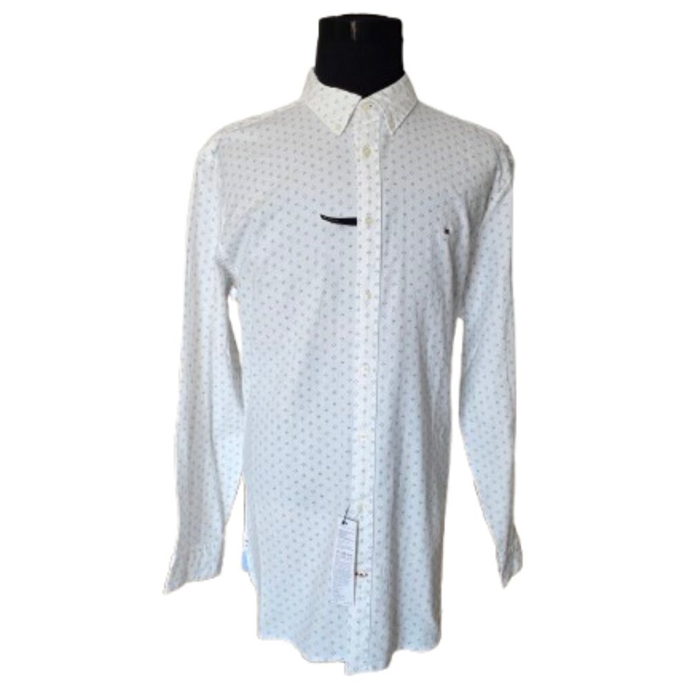 TOMMY HILFIGER SLIM FIT MEN'S BIG & TALL LONG SLEEVE DRESS SHIRT - SIZE XXL